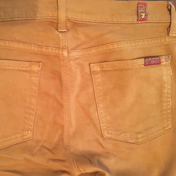 Women's 7 For All Mankind Mustard Skinny Jeans - Picture 3 of 3